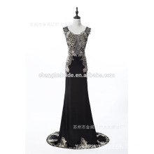 Fashion New Traditional Formal Evening Dress See Through Back Embroidered Crystal Prom Dress